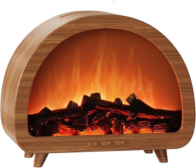 Diffuserlove Fireplace Essential Oil Diffuser Flame Aromatherapy Scent Diffuser Oil Machine Cool Mist Humidifier Colorful Fake Fire Difusor Air Diffusers for Home Room Desk Bedroom - Bloomnest