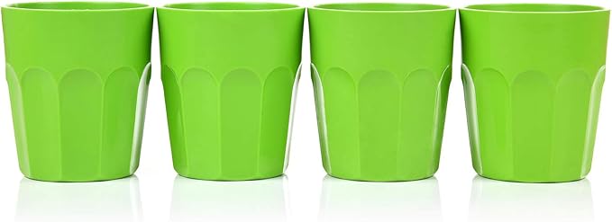 Mintra Home Unbreakable Drinking Cups and Tumblers 4PK - Shatterproof, BPA Free, Reusable, Party Cups, BBQ, Colorful Set, indoors and outdoors (Green, Small - 12oz) - Bloomnest
