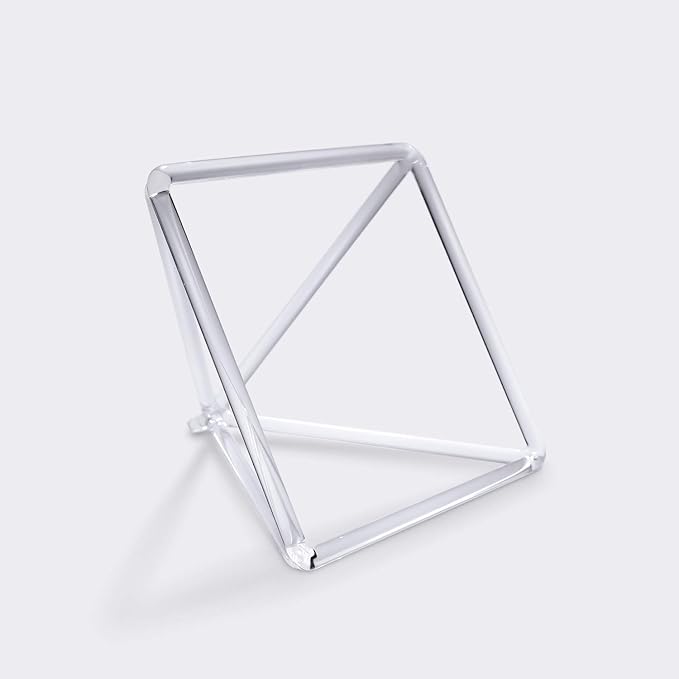 TOPFUND Clear Crystal Singing Pyramid 12 inch with Carrying Case and Quartz Suede Mallet