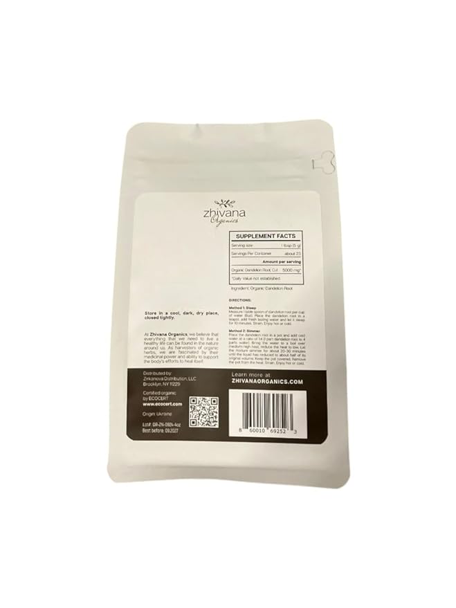 Dandelion Root Organic - Dandelion Tea - Diente de Leon Organico – Natural Cleansing, Gut Flora, Digestion, Liver, Skin – 4 oz - Bloomnest