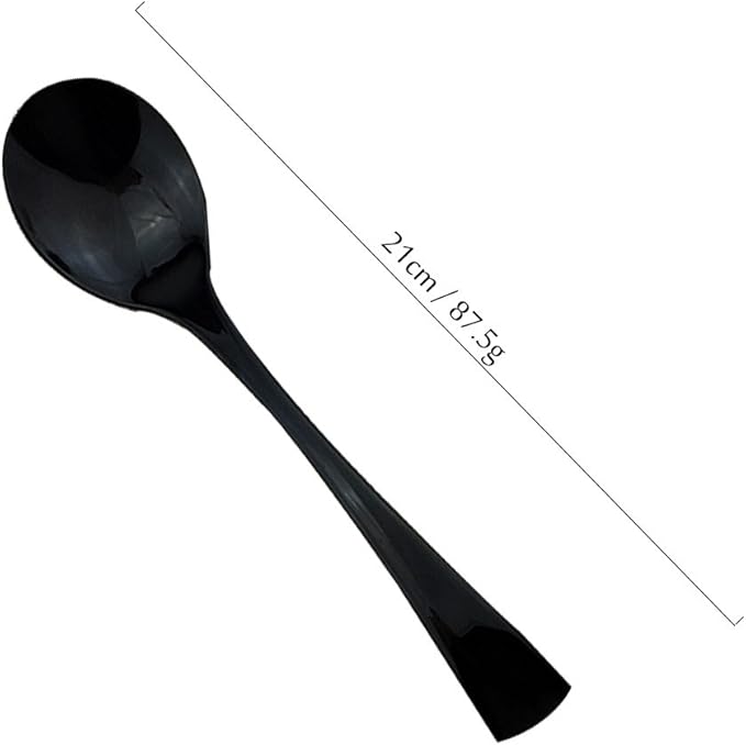 JASHII 18/10 Stainless Steel Mirror Polished Black 2 Pcs Salad Fork & 2 Pcs Salad Spoon Black Server Utensil Set - Bloomnest