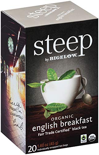 steep Organic English Breakfast Fair Trade 20 Count Box (Pack of 3), Certified Organic, Gluten-Free, Kosher Tea in Foil-Wrapped Bags - Bloomnest
