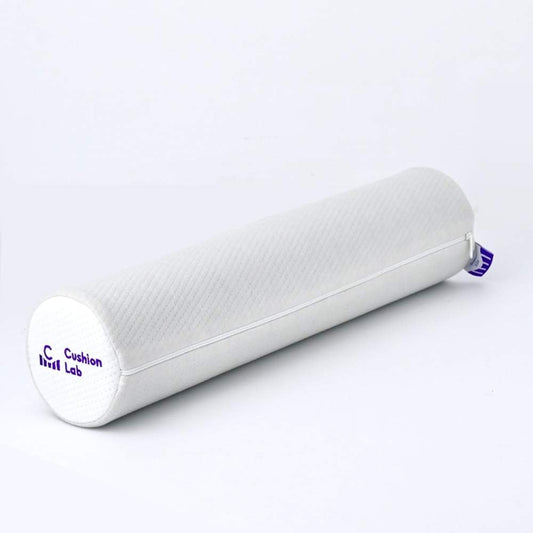 C CUSHION LAB Roll Pillow for Neck Relief - Extra Dense Memory Foam Round Cylinder Bolster for Cervical Support, Spondylosis, Neck Pain Relief, & Spine Lumbar Traction - Washable Cover & Travel Bag