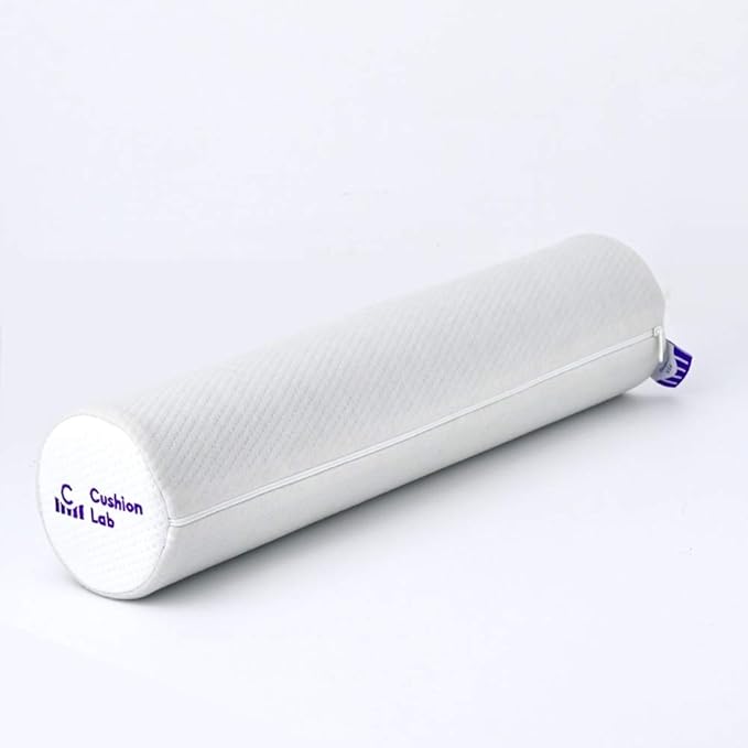 C CUSHION LAB Roll Pillow for Neck Relief - Extra Dense Memory Foam Round Cylinder Bolster for Cervical Support, Spondylosis, Neck Pain Relief, & Spine Lumbar Traction - Washable Cover & Travel Bag - Bloomnest