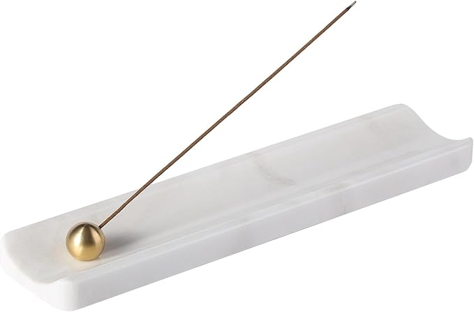 Koville Luxury African Marble Incense Holder, Incense Holders for Sticks, Incense Burner Holder, Ideal for Meditation and Relaxing, Easy to Clean(Namib Bianco) - Bloomnest