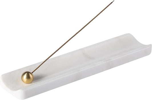 Koville Luxury African Marble Incense Holder, Incense Holders for Sticks, Incense Burner Holder, Ideal for Meditation and Relaxing, Easy to Clean(Namib Bianco) - Bloomnest
