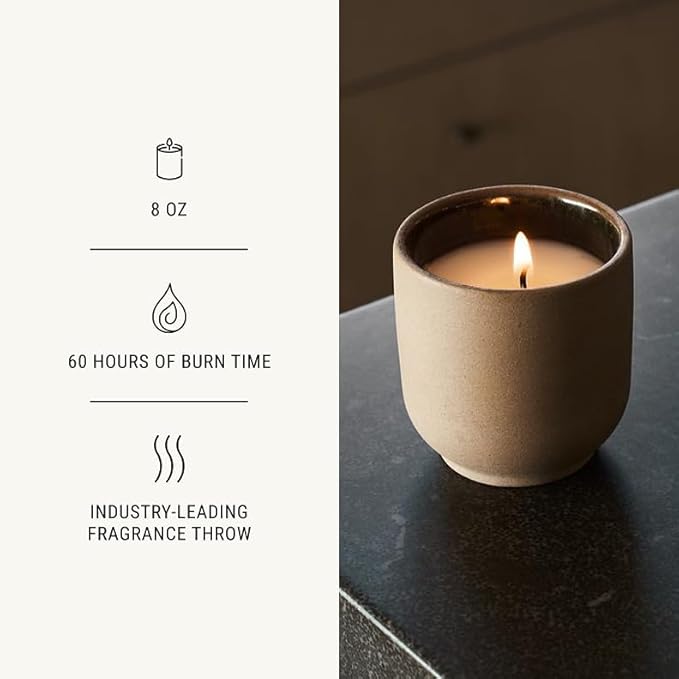 Homecourt Luxury Scented Candle, 60-Hour Burn Time, Soy Wax Blend & Organic Cotton Wick, Kiln-Fired Reusable Ceramic Vessel, Neroli Leaf, 8 oz - Bloomnest