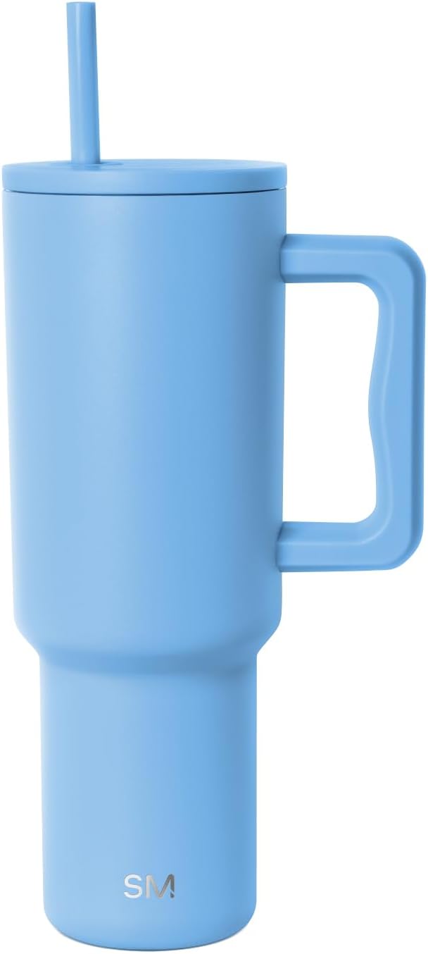 Simple Modern 40 oz Trek Tumbler with Handle and Straw Lid | Cup Holder Friendly Insulated Stainless Steel Travel Mug | Snow Day SimpleModern