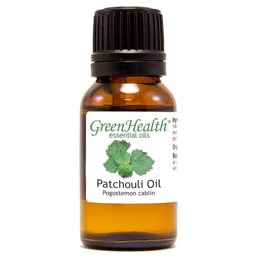 Patchouli Essential Oil – 1/2 fl oz (15 ml) Amber Glass Bottle w/Euro Dropper – 100% Pure Essential Oil - GreenHealth Greenals