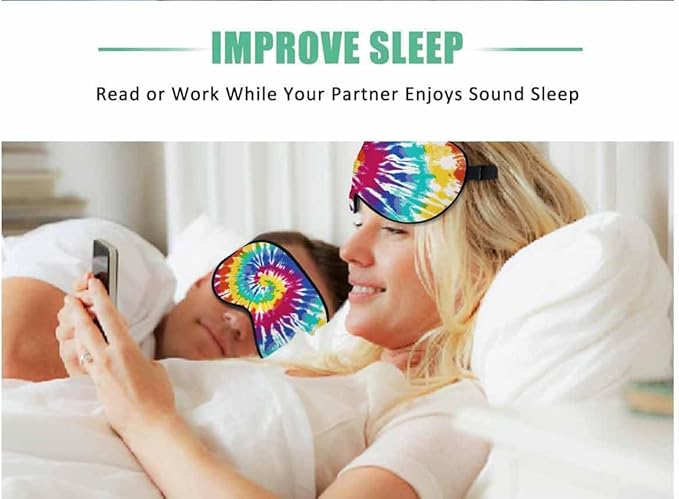 Swirl Sleep Eye Mask Tie Dye Abstract Rainbow Men Women Sleep Mask with Adjustable Strap Eye Cover Eye Shade for Travel, Nap,Meditation - Bloomnest