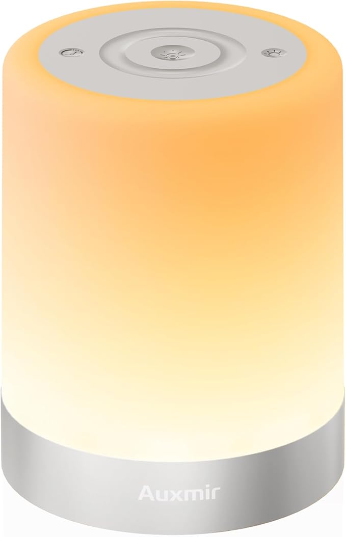 Night Light for Kids Baby, Dimmable Touch Lamp for Nursery, 11 RGB Colors 5 Brightness, Portable Rechargeable Bedside Table Lamp for Nightstand, Kids Night Light for Bedroom Living Room, Silver - Bloomnest