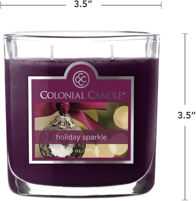 Colonial Candle Holiday Sparkle Scented Jar Candle, 2 Wick, 3.5 oz, Mottled Wax Candle - Bloomnest
