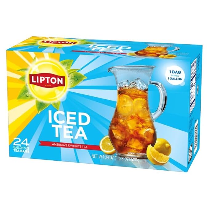 Lipton Unsweetened Iced Tea Bags, Gallon-Sized Zero Calories, 24 Total Tea Bags (Pack of 2) - Bloomnest