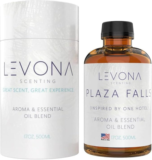 Levona Scent Essential Oil - Fresh Aroma for Home, Office, Hotel & Spa, Perfect in Humidifiers and Diffusers, Luxury Fragrance, with Cucumber Water, Orange, Melon Notes - 500ml/ 17 fl oz, Plaza Falls - Bloomnest