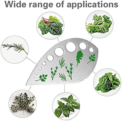 Herb Stripper, Jiaedge Green 9 holes Stainless Steel Kitchen Herbs Leaf Stripping Tool, Metal Herb Peeler for Kale, Collard Greens, Thyme, Basil, Rosemary Stripper - Bloomnest