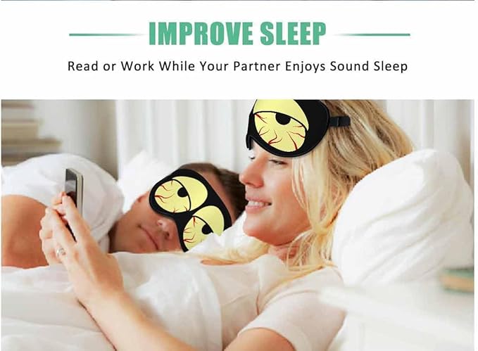 Tired Eye Sleep Eye Mask Funny Tipsy Cartoon Character Men Women Sleep Mask with Adjustable Strap Eye Cover Eye Shade for Travel, Nap,Meditation - Bloomnest