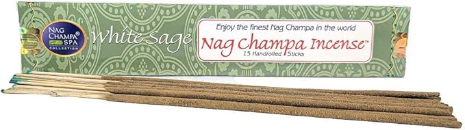 Nag Champa Fragrance Sampler - 12 Boxes (15 Sticks Each) - Includes 2 Boxes Each of Nag Champa Gold, Sandalwood, Frankincense & Myrrh, White Sage, Palo Santo, and Tibetan Amber - 180 Sticks Total NagChampaSpaCollection
