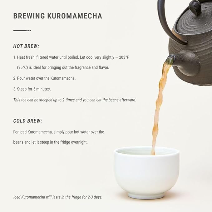 Senbird Premium Kuromamecha - Japanese Black Soybean Tea - From Hokkaido, Japan - Loose Leaf Kuromame in Airtight Tea Tin (5.3oz/150g) - Bloomnest