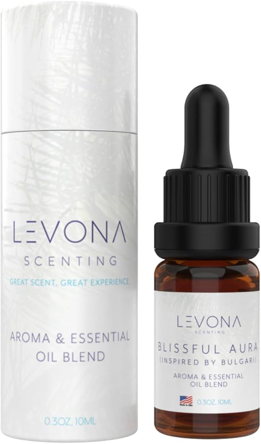 Levona Scent Essential Oils for Diffuser: Blissful Aura Diffuser Oil with Notes of Amber, Musk & Jasmine - Home Luxury Scents for Hotel & Office - Fragrance Oil -10Ml Essential Oil LEVONASCENT