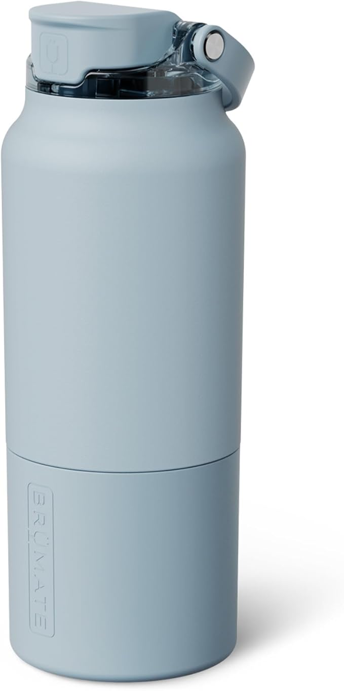 BrüMate Rise 35oz Water Bottle With 100% Leakproof Covered Silicone Straw | Insulated Stainless Steel Water Bottle With Removable Straw | Fast Flow | Soft Sip Silicone Spout | BPA-Free (Mist) Br%C3%BCMate