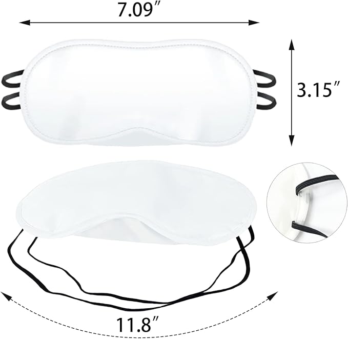 12 PCS Eye Mask Sleepover Party Supplies Sleep White Soft Shade Blindfold Eye Covering, Color the Bulk Game Stuff with 8 PCS Fabric Marker Pens - Bloomnest