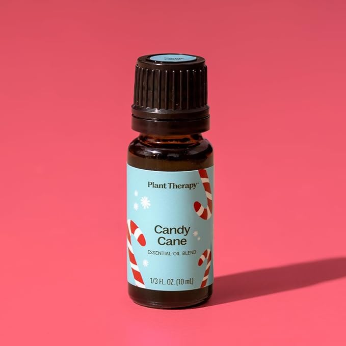 Plant Therapy Candy Cane Holiday Essential Oil Blend 10 mL (1/3 oz) Familiar, Sweet, Minty Aroma, Evokes The Scent of The Traditional Candy Cane, Use Topically, Uplifting and Invigorating Feeling - Bloomnest