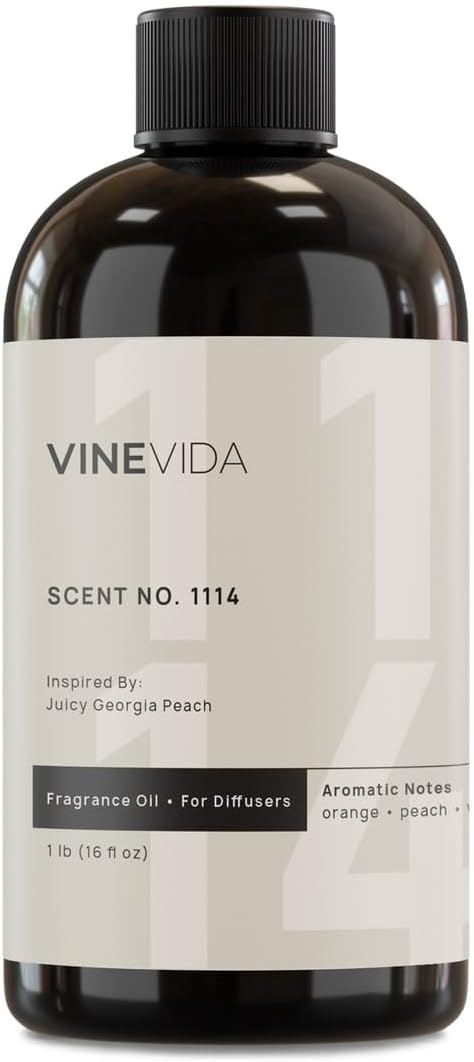 VINEVIDA [16 Fl Oz] Scent NO. 1114 Fragrance Oil for Cold Air Diffusers, Aromatic Notes of Peach, Orange Blossom, Honeysuckle & Vanilla Essential Oils for Diffuser Oil Refill & Air Freshener Spray - Bloomnest