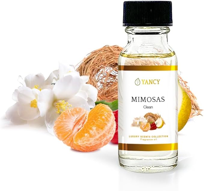 YANCY Mimosas Luxury Collection Fragrance Oil (1/2 oz), Bubbly Citrus and Floral Scent, Ideal for Diffusers, Oil Burners & Aroma Lamps, Bright Fragrance for Brunch Vibes YancySpa