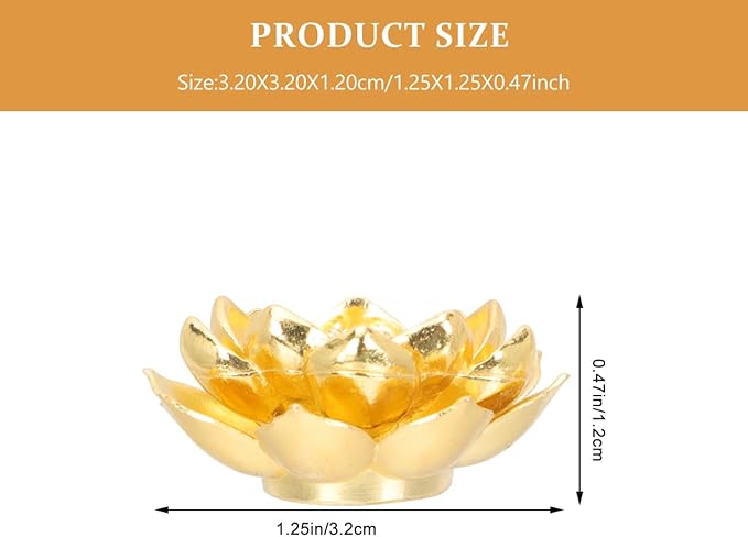 4PCS Lotus Stick Incense Holder, Gold Brass Incense Holder for Sticks and Cone, Metal Agarbatti Stand for Pooja Decorations Meditation Yoga Relaxation - Bloomnest