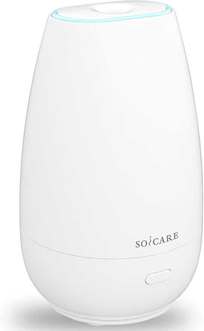 SOICARE Car Diffuser (2nd Generation), Small Portable Car Essential Oil Diffuser with Built-in USB Cable, Mini Aromatherapy Air Scent Humidifier Diffuser for Travel/Office/Home (White) - Bloomnest