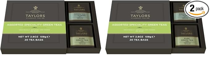 Taylors of Harrogate Assorted Green Teas, 20 Count (Pack of 2)
