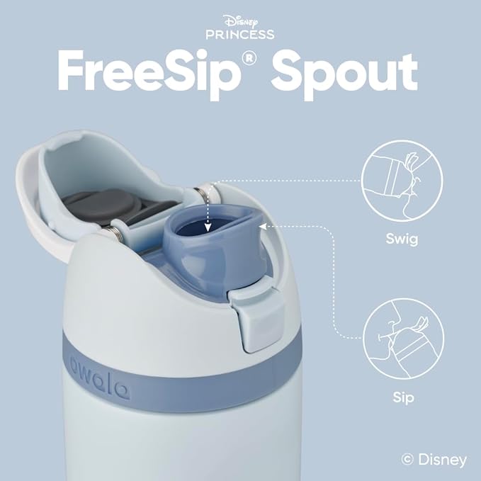 Owala Disney Princess FreeSip Insulated Stainless Steel Water Bottle with Straw for Sports and Travel, BPA-Free Sports Water Bottle, 24 oz, Cinderella Owala