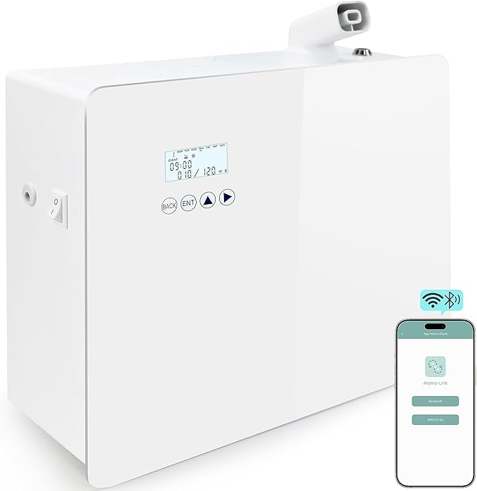2026 𝐔𝐩𝐠𝐫𝐚𝐝𝐞𝐝 𝟓𝟎𝟎𝟎 𝐒𝐪.𝐅𝐭 1000ml Capacity HVAC Waterlesss Essential Oil Diffuser with Wi-Fi Control, Whole House Smart Scent Air Machine, Cold Air Tech for Whole Home, Hotel, Party - Bloomnest