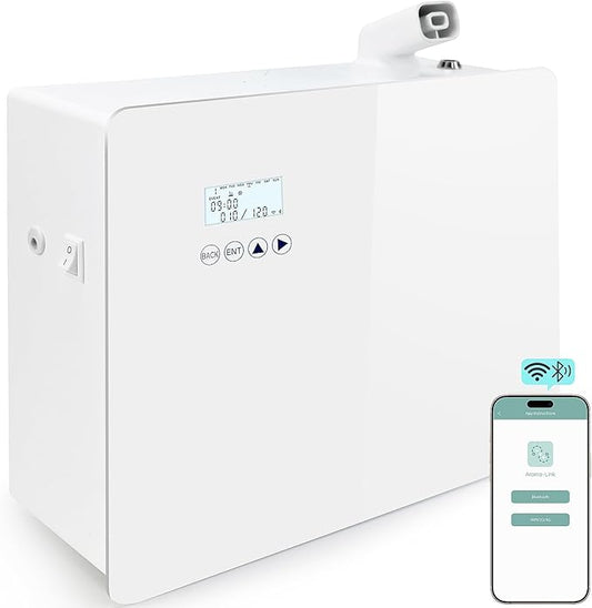 2026 𝐔𝐩𝐠𝐫𝐚𝐝𝐞𝐝 𝟓𝟎𝟎𝟎 𝐒𝐪.𝐅𝐭 1000ml Capacity HVAC Waterlesss Essential Oil Diffuser with Wi-Fi Control, Whole House Smart Scent Air Machine, Cold Air Tech for Whole Home, Hotel, Party - Bloomnest