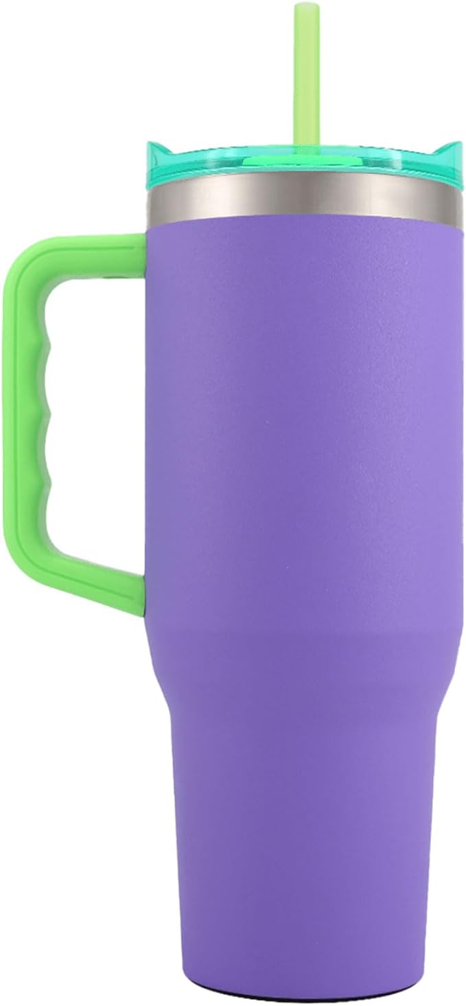 Yukon Outfitters Fit Forty 40oz Double Wall Vacuum Insulated Stainless Steel Tumbler with Reusable Straw & Ergonomic Handle | For Hot or Cold Beverage, Miami Beach - Bloomnest