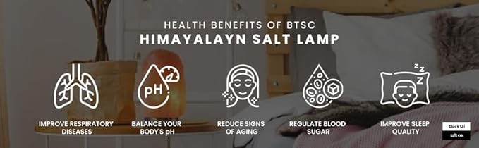 Black Tai Salt Co. Authentic Himalayan Crystal Pink Salt Lamp 60-80 Pounds - Bloomnest
