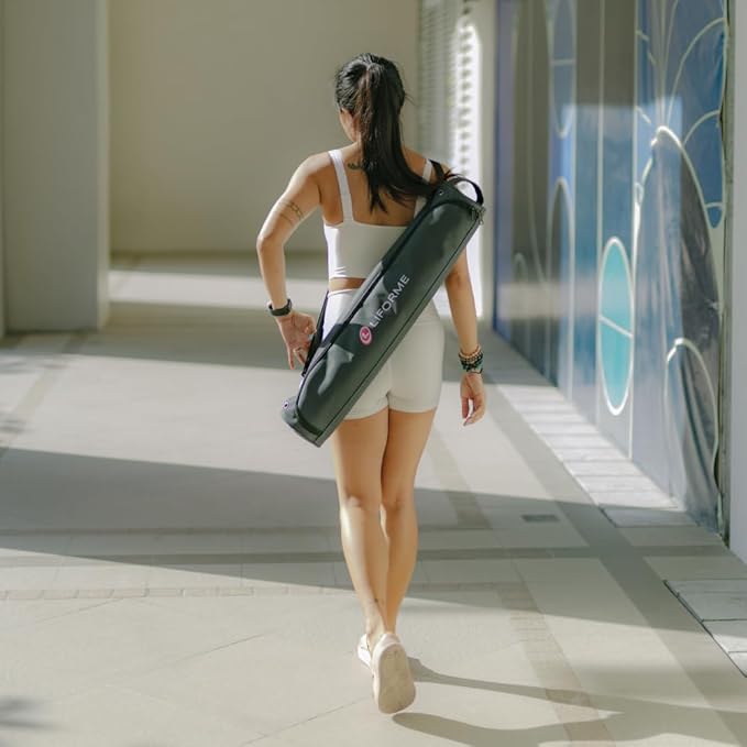 Liforme Travel Yoga mat – Patented Alignment System, Warrior-Like Grip, Non-Slip, Eco-Friendly, Ultra-Lightweight and Sweat Resistant, Made with Natural Rubber