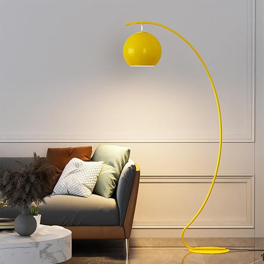 Nordic Yellow Fishing Floor Lamp Modern Family Living Room Bedroom Sofa Creative LED Decorative Standing Light (Z) - Bloomnest
