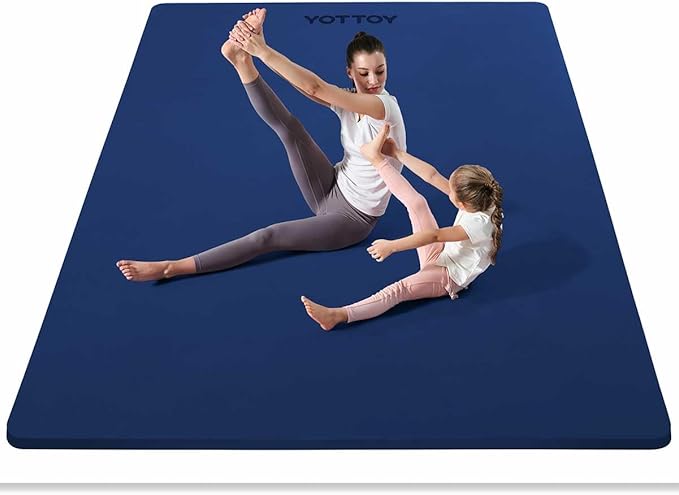 YOTTOY Large Yoga Mat (75 * 52 * 1/2inch),Extra Wide TPE Exercise Mat,Non-Slip Workout Mat for Pilates, Fitness, Barefoot, Home Gym Studio with Strap and Towel - Bloomnest