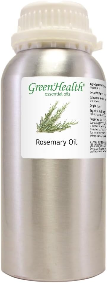 Rosemary Essential Oil - 16 fl oz (473 ml) Aluminum Bottle w/Plug Cap – 100% Pure Essential Oil - Bloomnest