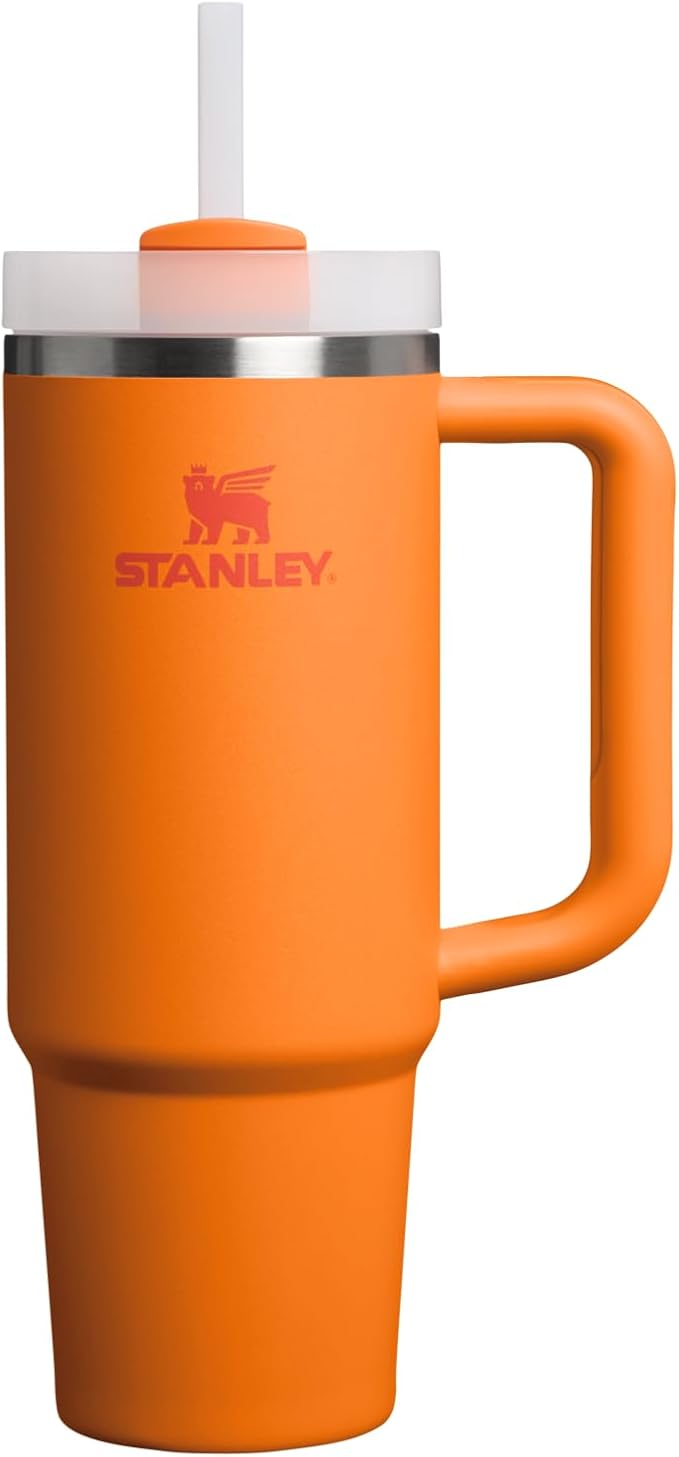 Stanley Quencher H2.0 Tumbler with Handle and Straw 30 oz | Flowstate 3-Position Lid | Cup Holder Compatible for Travel | Insulated Stainless Steel Cup | BPA-Free | Goldenrod Coral