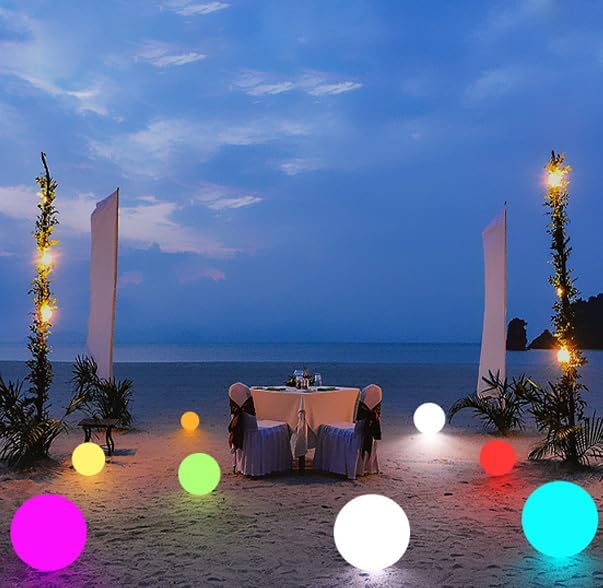 10 In LED Globe Light w/Remote, 16 RGB Colors 4 Modes & 8 Dimmable Brightness LED Ball Light Sphere Lamp, Rechargeable Orb Night Light Waterproof Outdoor Globe Lamp for Home/Yard/Lawn/Party/Pool Decor - Bloomnest