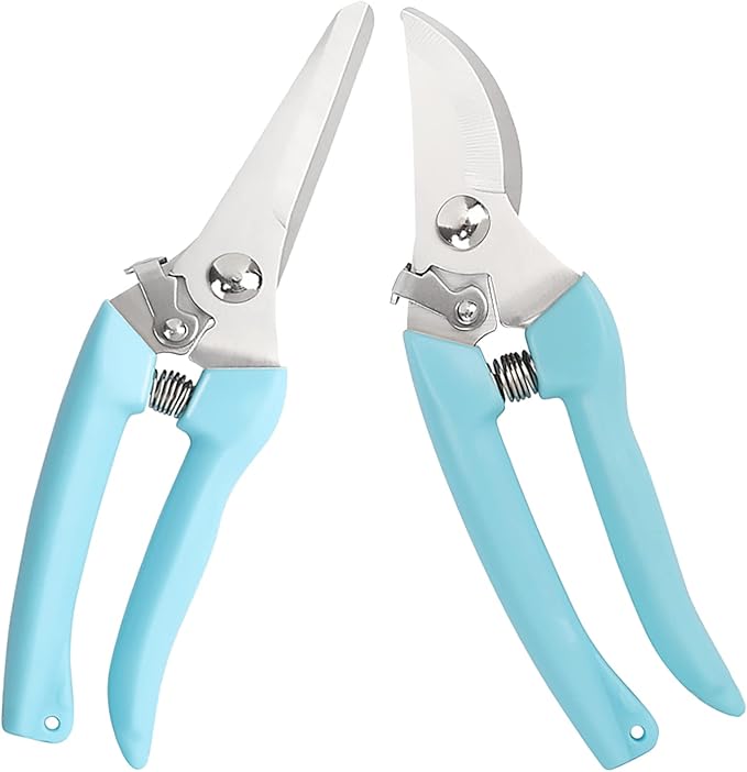 Premium Garden Shears, Pruning Scissors Gardening Tools, Pruners For Flower, Bushes, Rose And Fruit Tree, Use For Florist, Yard And Orchard the Plant Clippers, Sharp White Steel Anvil Snips - Bloomnest