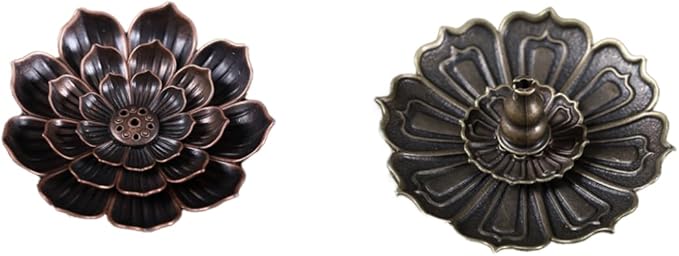 Incense Holder with Incense Stick Tray,Multi-Functional Incense Burner and Stick Holder Combo,Ash Holder (1, Black,Bronzy)