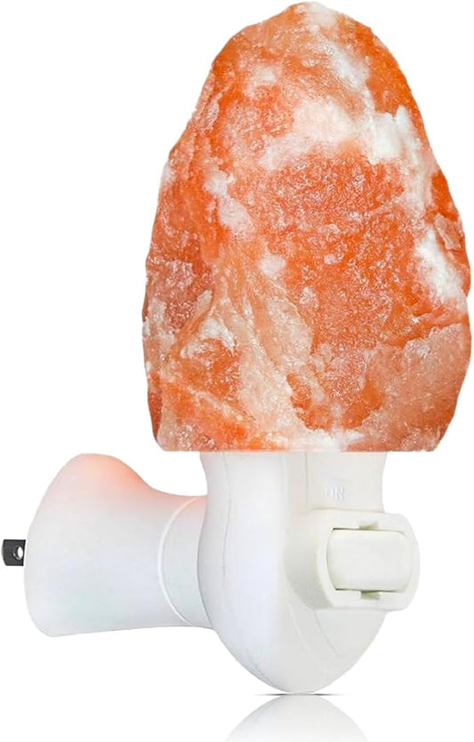 Himalayan Natural Salt Night Lamps, Night Lamp with 360 Degree Rotatable Wall Plug with Extra Replacement Bulb, Hand Carved Natural Lamp for Bedroom & Home Decors - Bloomnest