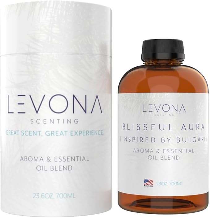 Levona Scent Essential Oils for Diffuser: Blissful Aura Diffuser Oil with Notes of Amber, Musk & Jasmine - Home Luxury Scents for Hotel - Fragrance Oil - 700 Ml Essential Oil - Bloomnest