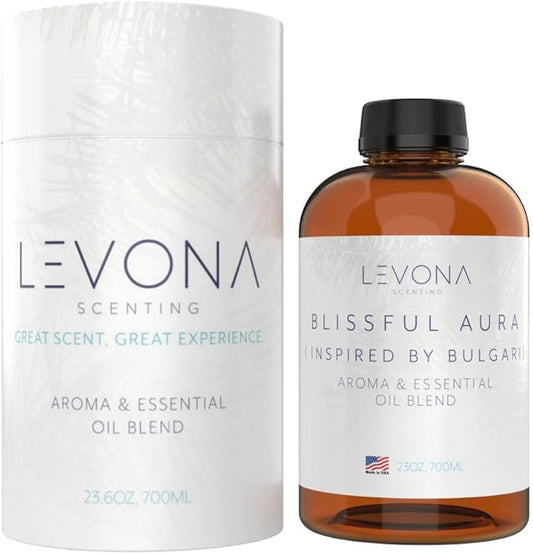 Levona Scent Essential Oils for Diffuser: Blissful Aura Diffuser Oil with Notes of Amber, Musk & Jasmine - Home Luxury Scents for Hotel - Fragrance Oil - 700 Ml Essential Oil - Bloomnest