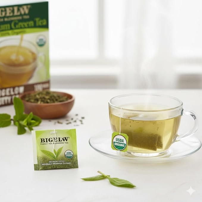 Bigelowss-Premium Organic Green Tea, 160 Count with Storage Bag - Bloomnest