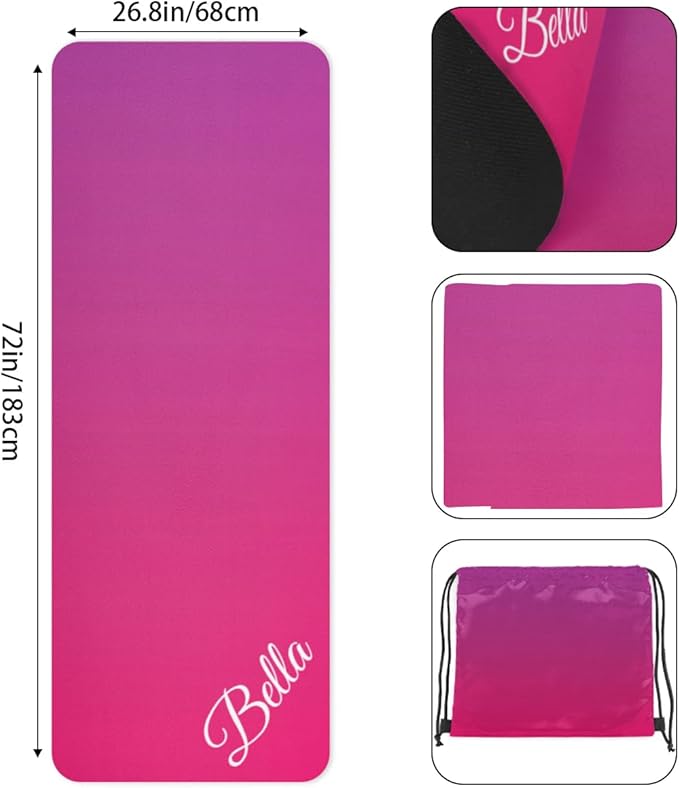 Custom Name Yoga Mat,Personalized Travel Yoga Exercise Mat,Non Slip,Perfect for Kids & Adults,Gradient Color E Series - Bloomnest