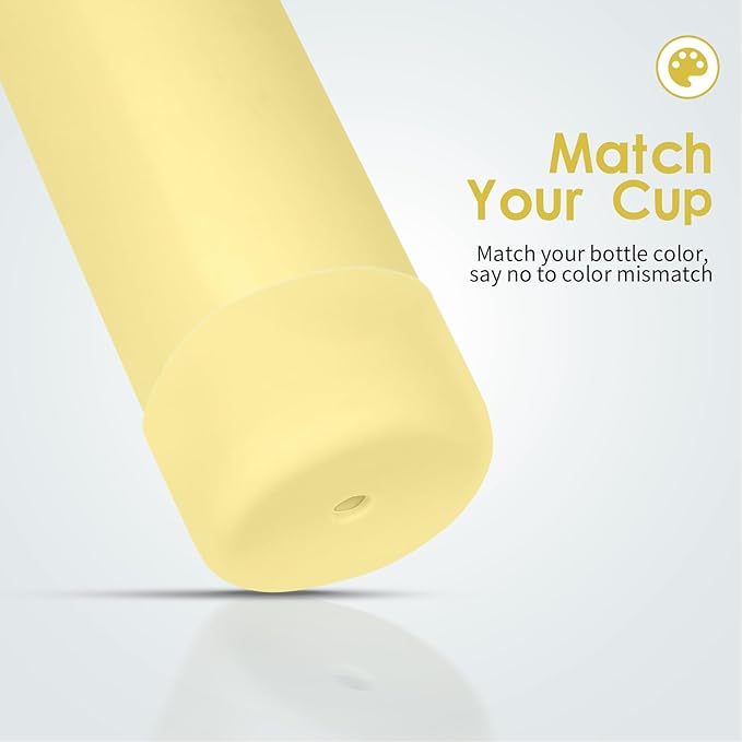 2PCS Silicone Water Bottle Boot, Compatible with Owala 24oz 32oz 40oz, Protective Anti-Scratch & Anti-Dent No Noise Sleeve Cover for FreeSip/Twist/Flip Water Bottles (Sunny Daze, 24oz) BKBY